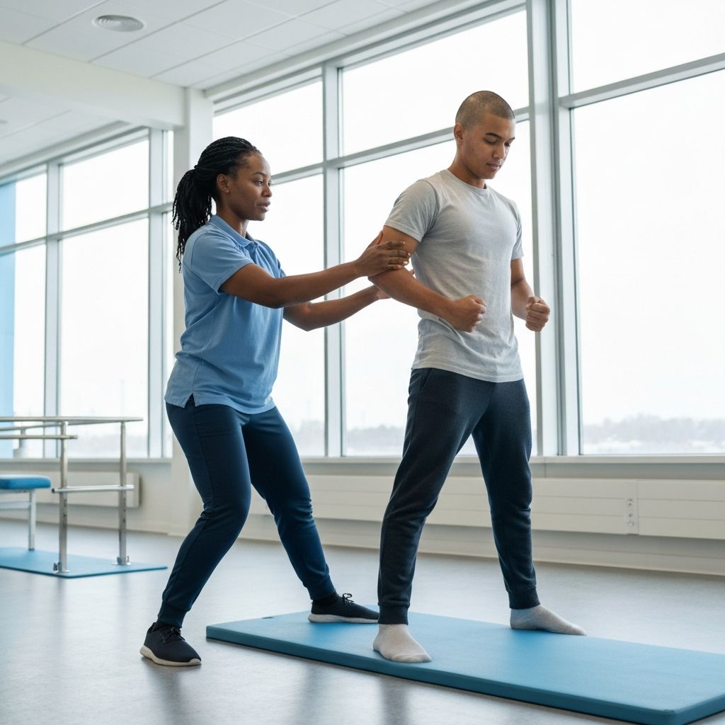 Physical therapist guiding active recovery exercise in Los Angeles
