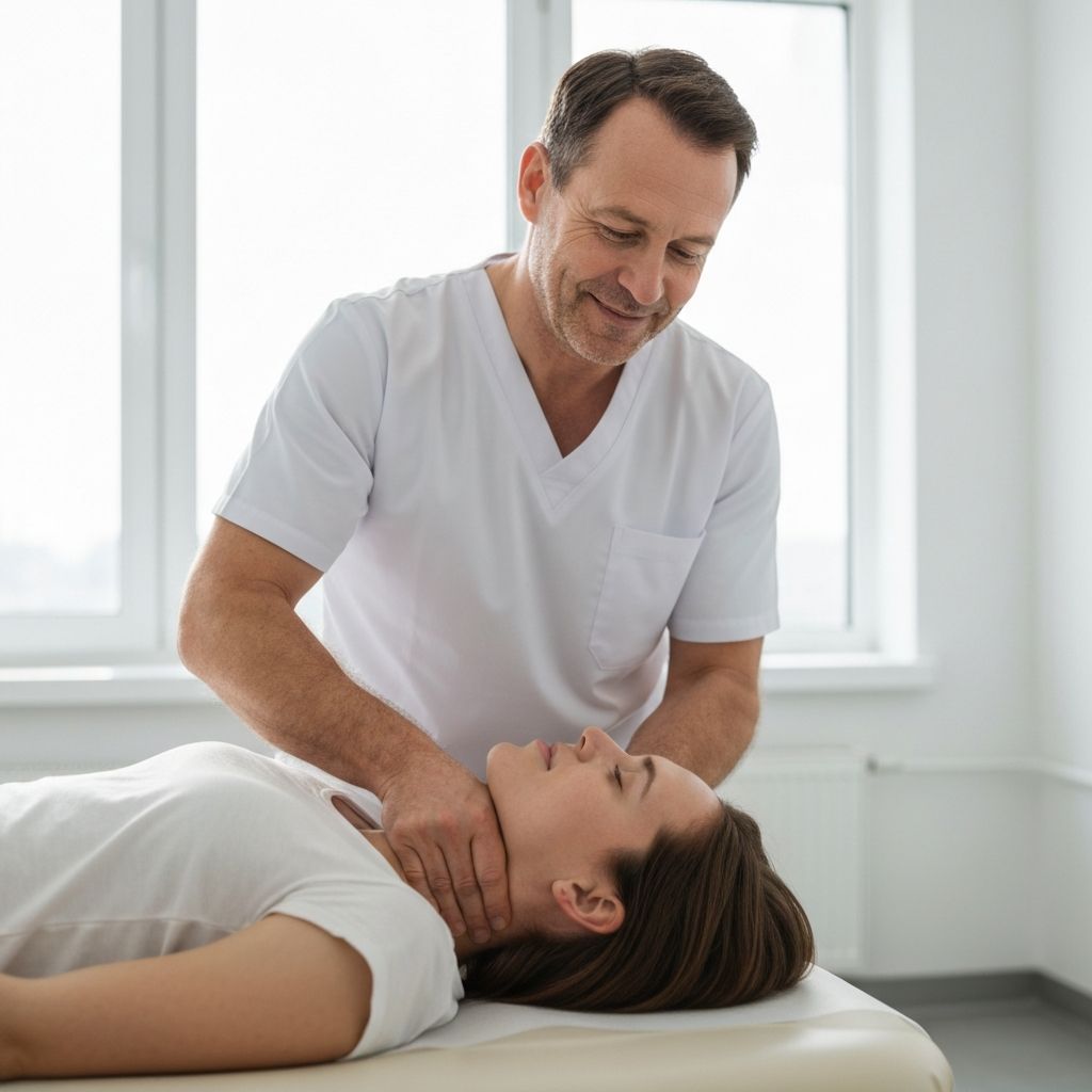 Physical therapist treating whiplash injury at Dynamic PT Los Angeles